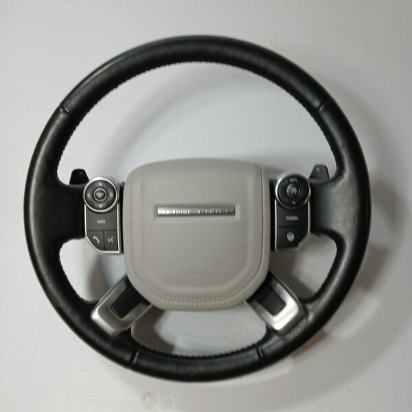 RANGE ROVER VOGUE L405 HEATED BLACK LEATHER STEERING WHEEL COMPLETE WITH AIRBAG - Image 2