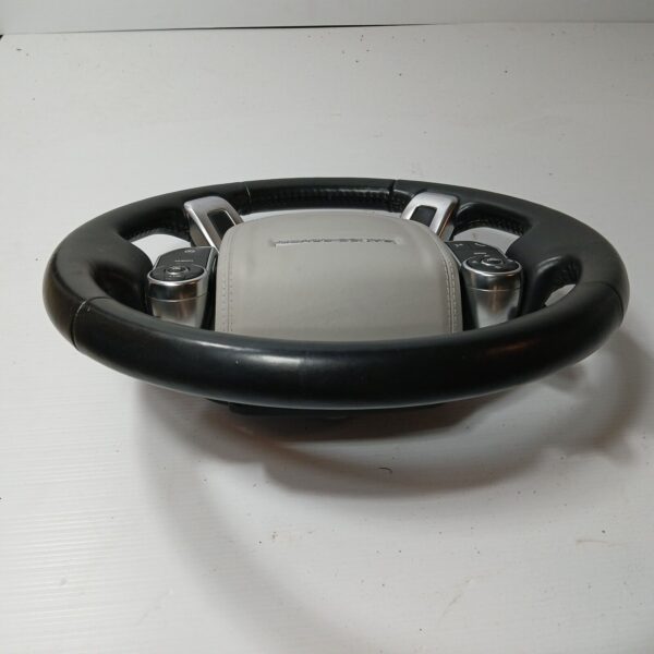 RANGE ROVER VOGUE L405 HEATED BLACK LEATHER STEERING WHEEL COMPLETE WITH AIRBAG - Image 3