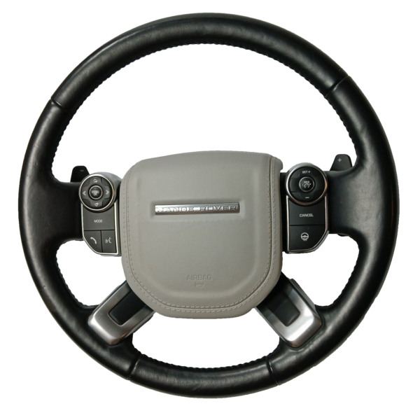 RANGE ROVER VOGUE L405 HEATED BLACK LEATHER STEERING WHEEL COMPLETE WITH AIRBAG