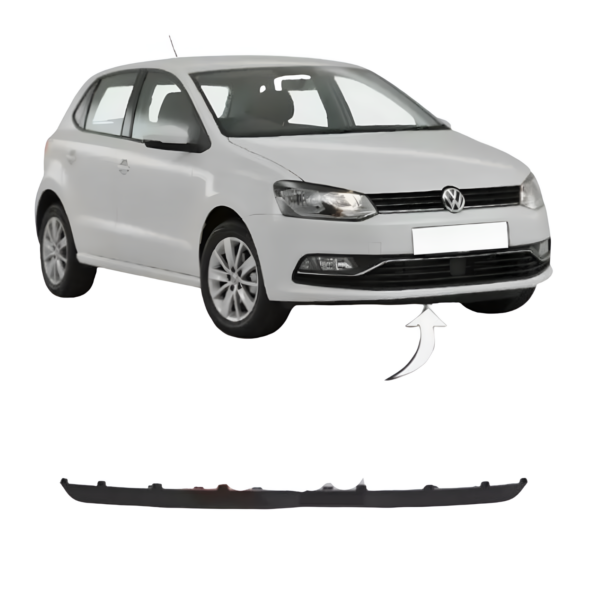 Front Bumper Spoiler Black Fits Volkswagen Polo 1.6 TDI 2009-2015 6R0805903C - Image 2